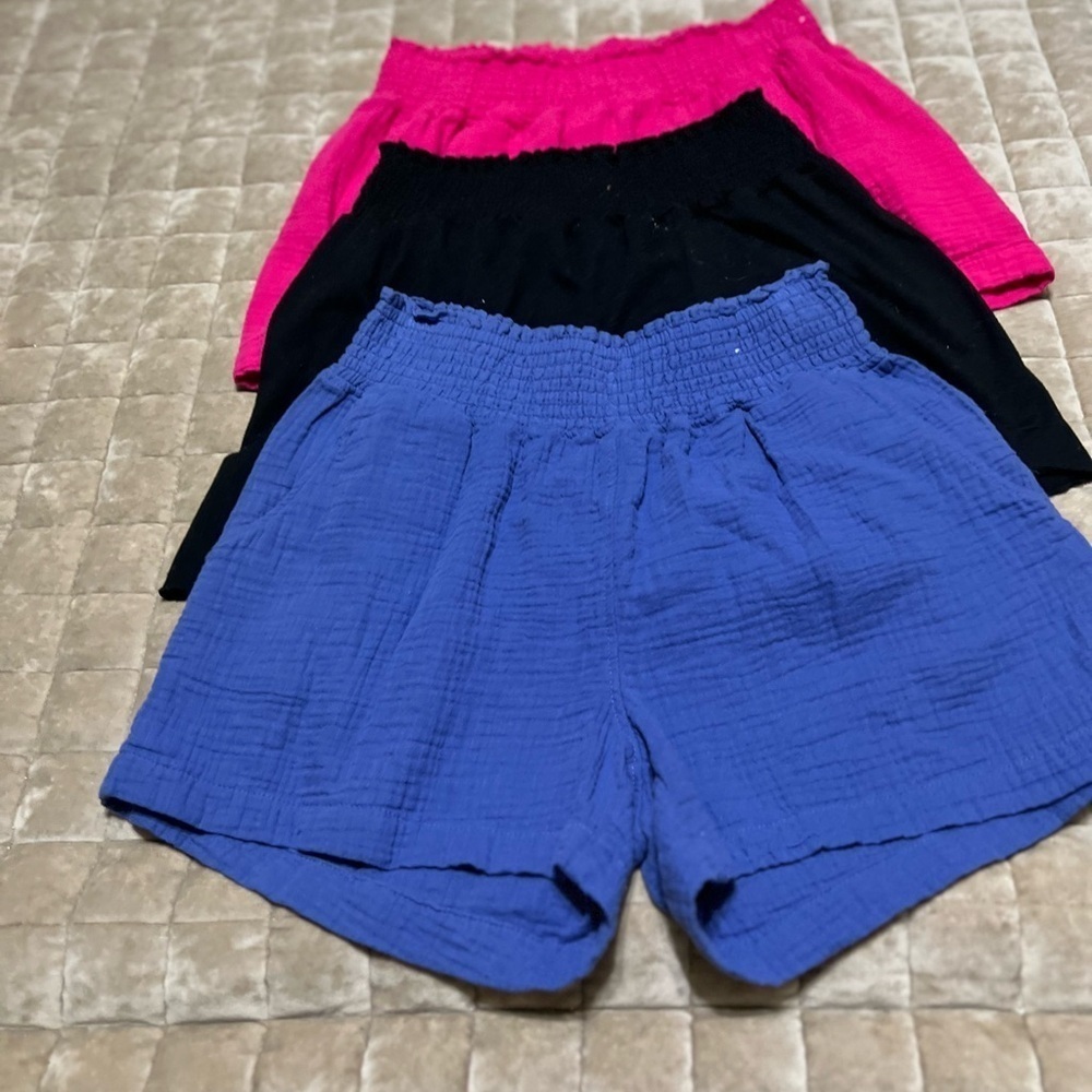 Stylish Women's Shorts - Blue, Black, Pink